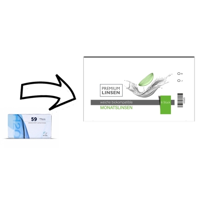 Extreme H2O Thin Ersatz für Europa Premium Linsen biokompatible Monatslinsen (6er Box)