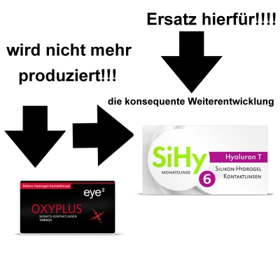 Eye2 Oxyplus Monats Kontaktlinsen Torisch Nachfolger ➤ SiHy Hyaluron T (Torisch) Monatslinsen 6er Box