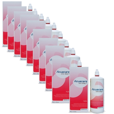 Acuacare one step-T Mega- Sparpack 10x360ml Peroxidlösung und 360 Neutralisationstabletten SwissLens