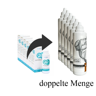 Aizor GP Aufbewahrung Ersatz mit doppelter Menge Premium Pflege hart Kombilösung 6 x 240ml
