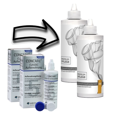 Alternative für Concare Classic Aufbewahrung--- Premium Pflege Aufbewahrungslösung HART  2 x 100ml