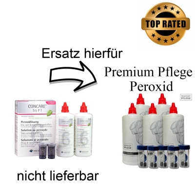 Ersatz für Concare Sept -- Premium Pflege Peroxidlösung 1 - 6 x a (360ml / 1x Behälter) oder Zubehör mit integriertem Proteinentferner