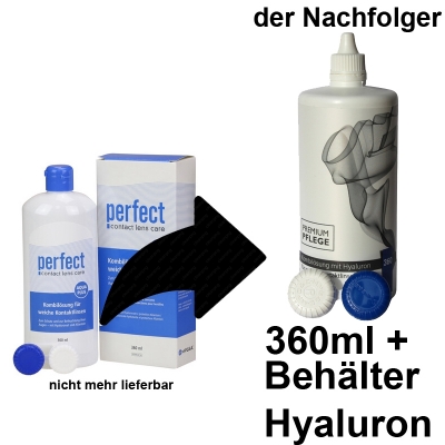 Aus Perfect Aqua Plus wird Premium Pflege Kombilösung mit Hyaluron 1 bis 6 mal a - 360ml / 1x Behälter