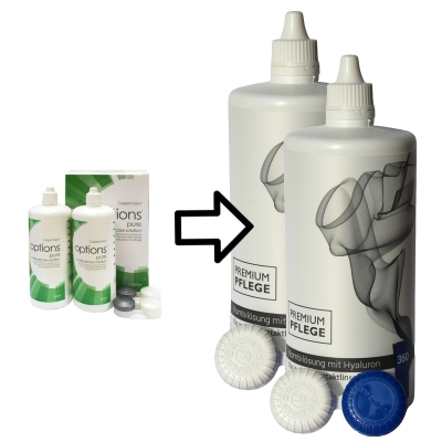 Aus Options Pure wird Premium Pflege Kombilösung mit Hyaluron 1 bis 6 mal a - 360ml / 1x Behälter