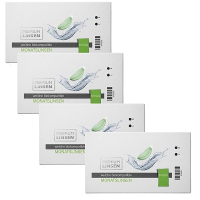 Premium Linsen biokompatible Monatslinsen (4 x 6er Box Sparpack) MPG -versandkostenfrei-  