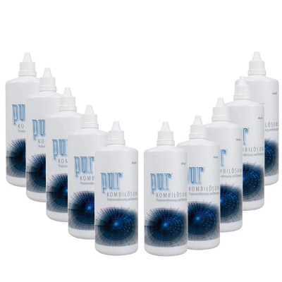 10 Flaschen Pur Kombilösung a 360ml Pflegemittel für weiche Kontaktlinsen