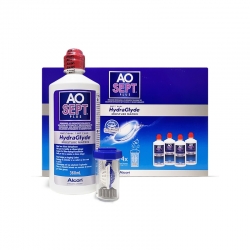 Aosept Plus HydraGlyde Ersatz - Premium Pflege Peroxid 4x360ml / 4 Behälter