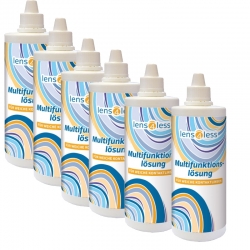 LENS4LESS Premium Kombilösung, All-In-One Kontaktlinsen Flüssigkeit für weiche Linsen 6 x 360ml