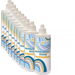 LENS4LESS Premium Kombilösung, All-In-One Kontaktlinsen Flüssigkeit für weiche Linsen 10 x 360ml