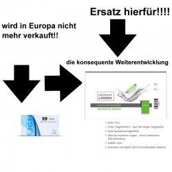 Nachfolger  der Extreme H2O Xtra 59% ⇒Premium Linse biokompatible Monatslinsen 6er Box