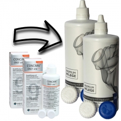 Aus Concare Only One Plus wird Premium Pflege Kombilösung mit Hyaluron 1 bis 6 mal a - 360ml / 1x Behälter