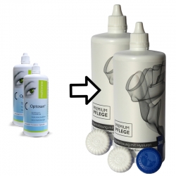 Aus Optosan Multiview wird Premium Pflege Kombilösung mit Hyaluron 1 bis 6 mal a - 360ml / 1x Behälter